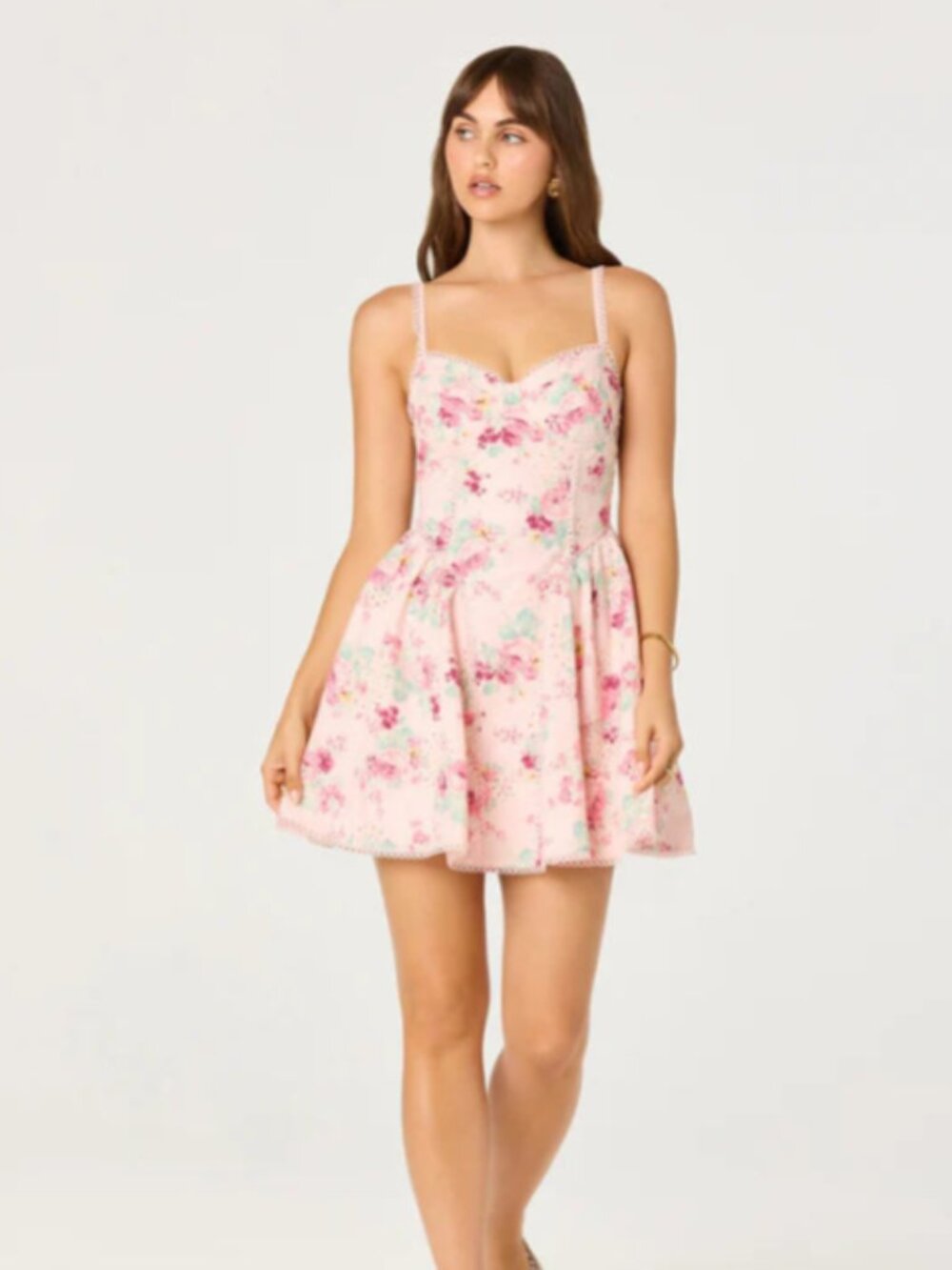 NWT Astr The Label Birdie Floral Eyelet Mini Dress